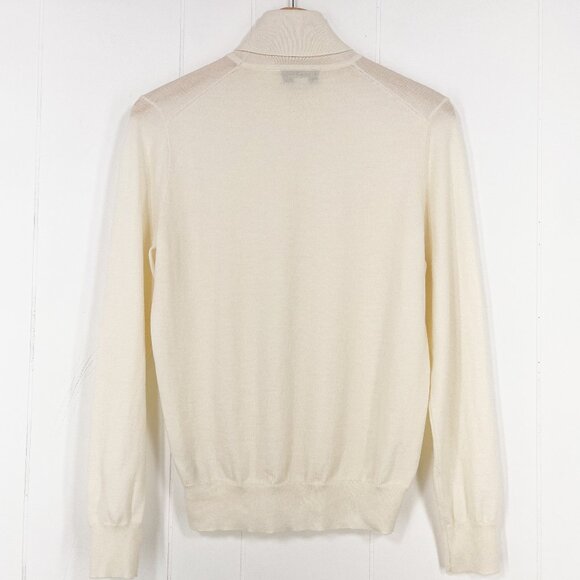 Tilley Stretch Merino Turtleneck Sweater Merino Wool * flaws * Size Medium Cream - Picture 7 of 16